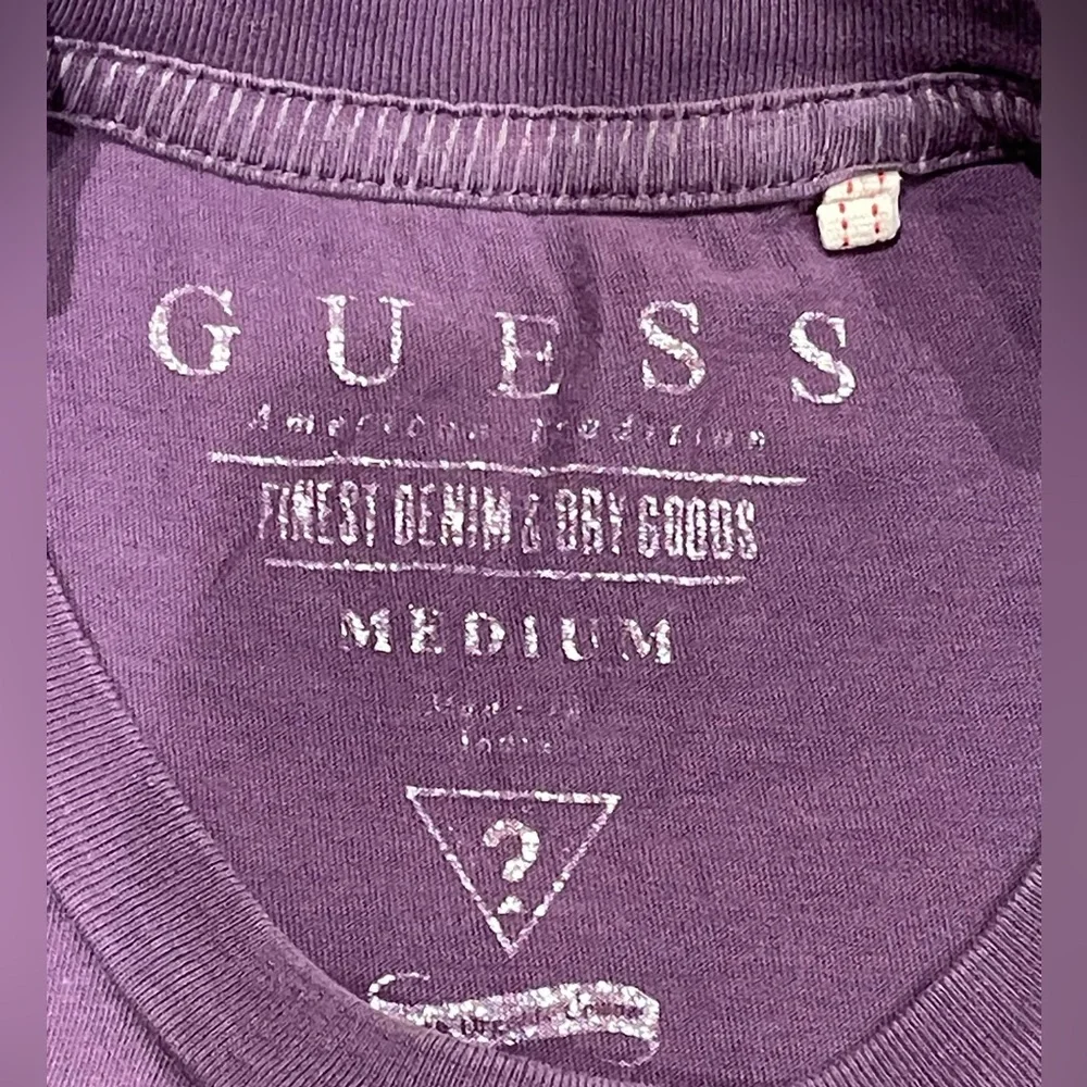 Guess Man Purple T Shirt Short Sleeve Medium - Picture 6 of 8